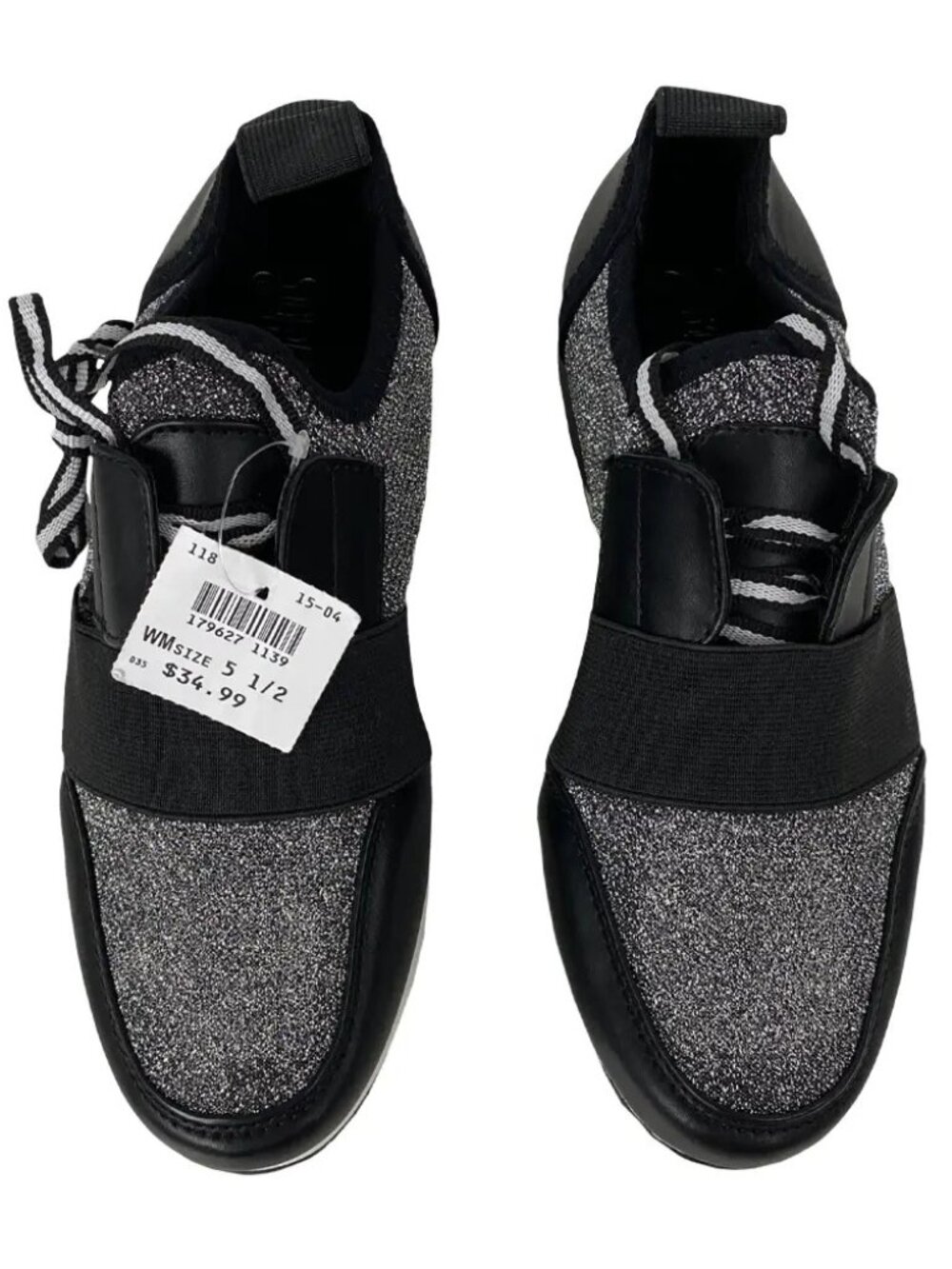 Brash Women’s Cody Black Silver Fashion Sneakers Size 5.5
